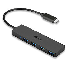 i-tec USB Slim HUB/ 4 ports/ USB 3.0 port for USB-A device to USB 3.1 Type C/ black