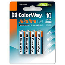 Colorway alkaline battery AAA/ 1.5V/ 4 pcs in a package/ Blister