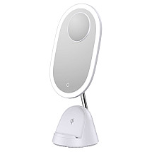 IMMAX LED cosmetic mirror FACE 3in1/ stand with Qi charging/ 18W/ 70lm/ DC 12V/1.5A/ white