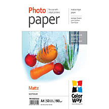 COLORWAY photo paper/ matte 190g/m2, A4/ 50 pieces