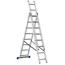 G21 aluminum ladder three -piece 3x8 rungs 5.1m