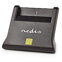 NEDIS chip card reader CRDRU2SM3BK/ Smart Card ID-1/ eCitizen/ standard biometric chips/ USB 2.0/ black