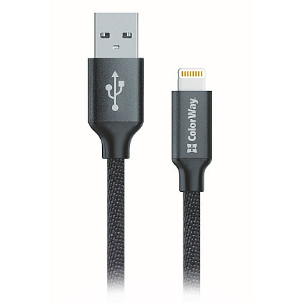 Colorway data cable USB/ Apple Lightning/ 2.1a/ 1m/ black