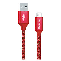 Colorway data cable USB/ Micro USB/ 1M/ 2.1A/ red