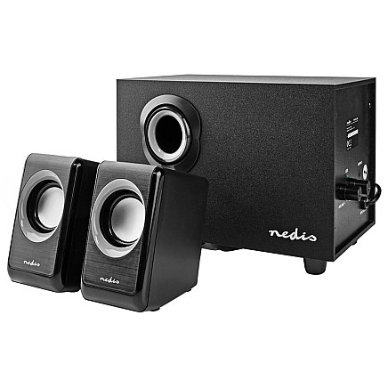 NEDIS PC speakers/ 2.1/ power 33 W/ 3.5 mm jack/ USB/ ABS/ wood/ black