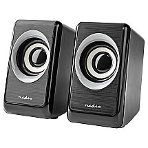 NEDIS PC speakers/ 2.0/ power 18 W/ 3.5 mm jack/ USB/ ABS/ black