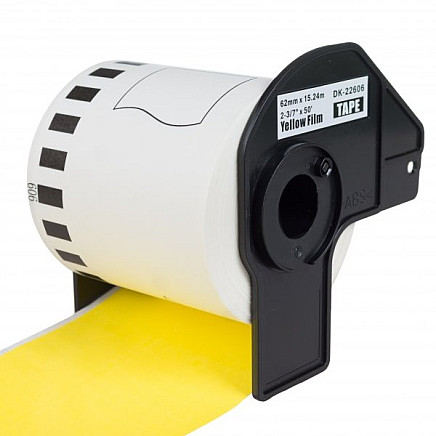 PRINTLINE compatible labels with Brother DK-22606, yellow paper roll 62 x 15.24m