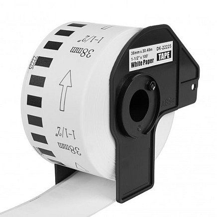 PRINTLINE compatible labels with Brother DK-22225, white paper roll 38 x 30.48m