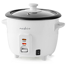 NEDIS rice cooker/ consumption 300 W/ volume 0.6 L/ non-stick surfaces/ removable bowl/ automatic shut-off/ white