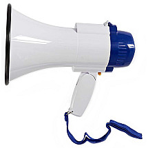 Damaged packaging - Nedis Megaphone/ 250m/ volume 115dB/ built -in microphone/ built -in siren/ recording/ white -mode function ...