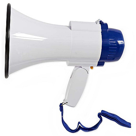 Damaged packaging - Nedis Megaphone/ 250m/ volume 115dB/ built -in microphone/ built -in siren/ recording/ white -mode function ...