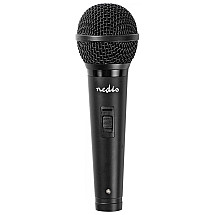 NEDIS cable microphone/ Cardioid/ detachable cable 5m/ 600 Ohm/ -72 dB/ jack 6.35 mm/ switch/ ABS/ black