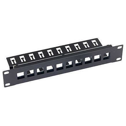 Triton 10 modular patch panel 1U for max. 10 pcs keystone, hole 14.8x17.5mm