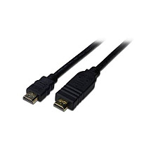 PremiumCord HDMI High Speed ​​+ Ethernet cable with amplifier/ AWG26/ 3x shielding/ M/M/ gold-plated connectors/ 15m/ black