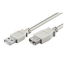 PremiumCord extension cable USB2.0 A-A (A-M/A-F)/ 5m/ gray