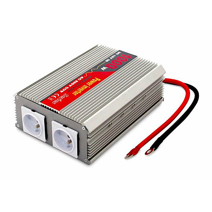 EUROCASE voltage converter AC/DC 12V/230V/ 1000W/ 2x socket