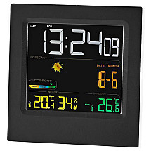 NEDIS weather station WEST404B/ indoor and outdoor/ digital/ wireless weather sensor/ weather forecast/ time/ LED/ alarm clock