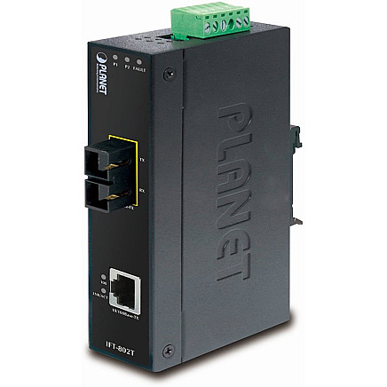 Planet IFT-802T optical converter, SC multimode 2km, DIN, IP30, -40 to 75 °C