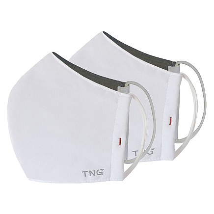 Anti-dust/antibacterial mask TNG 3-layer M - white (2 pcs)/upper layer has NANO FILTER properties/40 times washable