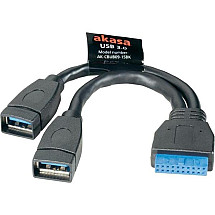 Akasa AK-CBUB09-15BK USB кабель 2 x USB A Melns