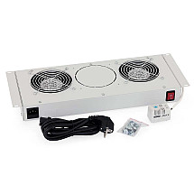 Triton 19" ventilation unit for wall cabinets, 2 fans, bimetal thermostat