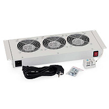 Triton 19" ventilation unit for wall cabinets, 3 fans, bimetal thermostat