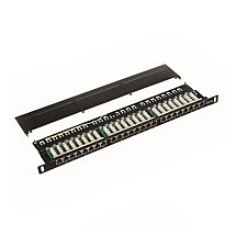 DATACOM Patch panel 19" STP 24 port CAT5E LSA 1U BK (3x8p) / VL