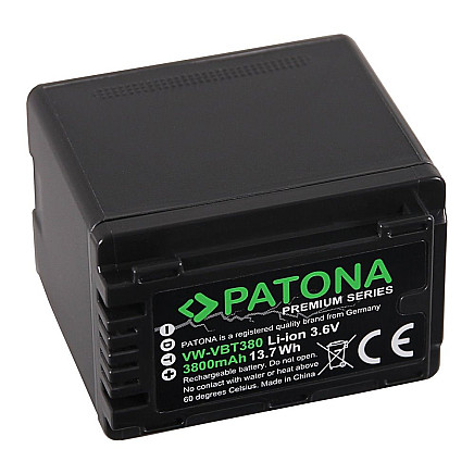 PATONA battery for digital camera Panasonic VW-VBT380 3800mAh Li-Ion Premium