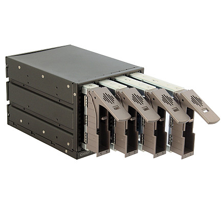 CHIEFTEC backplane to 5.25 for 4x SAS/SATA HDD, black, Hot-Swap, Full ALU