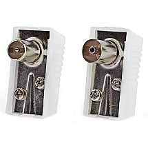 NEDIS IEC (coaxial) connector/ plug + socket - angled/ 2 pieces/ white/ BOX