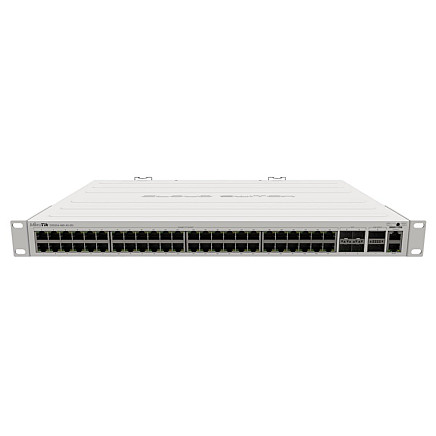 CRS354-48G-4S+2Q+RM 650MHz CPU, 64MB, 48x Gbps LAN, 4x 10 Gbps SFP+, 2x 40 Gbps QSFP+, 2x PSU, 1U, L5