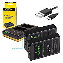 PATONA charger Foto Dual Quick Olympus BLS5 + 2x batteries 1100mAh USB