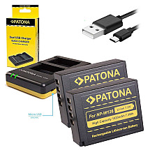 PATONA charger Foto Dual Quick Fuji NP-W126 + 2x batteries 1020mAh USB