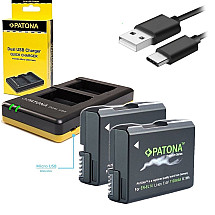 PATONA charger Foto Dual Quick Nikon EN-EL14 + 2x batteries 1100mAh USB