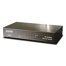 Planet FSD-803 switch 8x10/100Base-TX, 10", metal, desktop, fanless