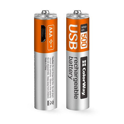 Colorway rechargeable battery AAA 400mAh/ micro USB/ 1.5V/ 2 pcs in the package