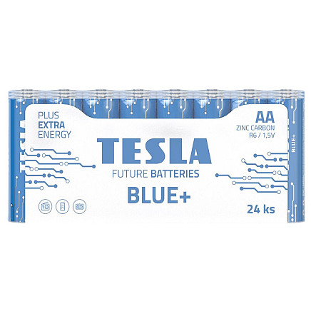 TESLA BLUE+ Zinc Carbon AA battery (R06, pencil, foil) 24 pcs