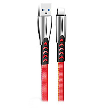 Colorway Data Cable USB/ Apple Lightning/ 2.4A/ 1m/ Zinc Alloy/ Red