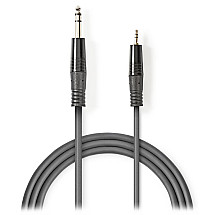 Nedis stereo audio cable/ 6.35 mm plug - 3.5 mm plug/ gray/ 1.5m