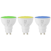 IMMAX NEO SMART set of 3x LED bulb GU10 6W RGB+CCT color and white, dimmable, Wi-Fi, TUYA