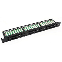 DATACOM Patch panel 19" UTP 48 port CAT5E LSA 1U BK (6x8p)