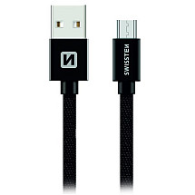 Swissten Data Cable Textile Usb / Micro Usb 1.2 M Black