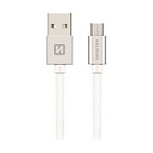 Swissten Data Cable Textile Usb / Micro Usb 1.2 M Silver