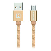 Swissten Data Cable Textile Usb / Micro Usb 1.2 M Gold