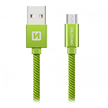 Swissten Data Cable Textile Usb / Micro Usb 1.2 M Green