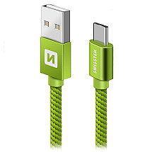 Swissten Data Cable Textile Usb / Usb-C 1.2 M Green