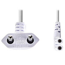 NEDIS power cable EURO/ plug (angled) - connector IEC-320-C7 (angled, left)/ white/ 2m