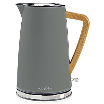 NEDIS electric kettle KAWK510EGY/ volume 1.7 l/ Soft-Touch/ 1850 - 2200 W/ stainless steel/ gray