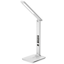 IMMAX LED table lamp Kingfisher/ Qi charging/ 8.5W/ 400lm/ 12V/2.5A/ 3 light colors/ folding arm/ white