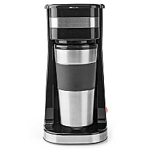 NEDIS coffee maker/ for one cup/ double-walled travel mug/ capacity 0.42 l/ black